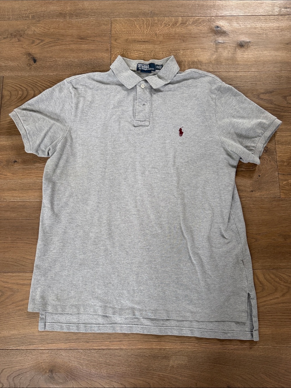 Polo by Ralph Lauren Light Grey Short Sleeve Cotton Polo with Red Pony